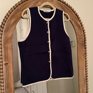 Abercrombie & Fitch Dark Blue Vest with Light Trim